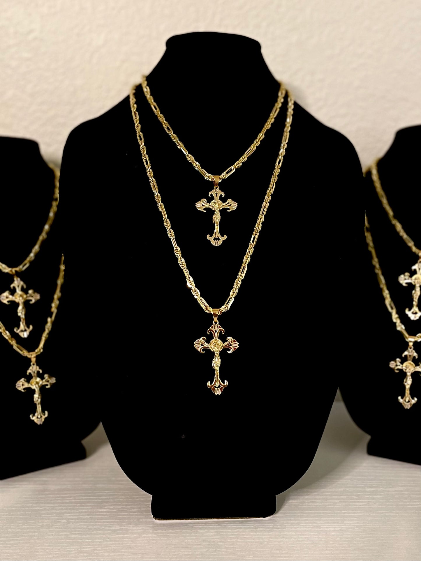 5mm Milano Rope Chain With Gold INRI Cross Pendent