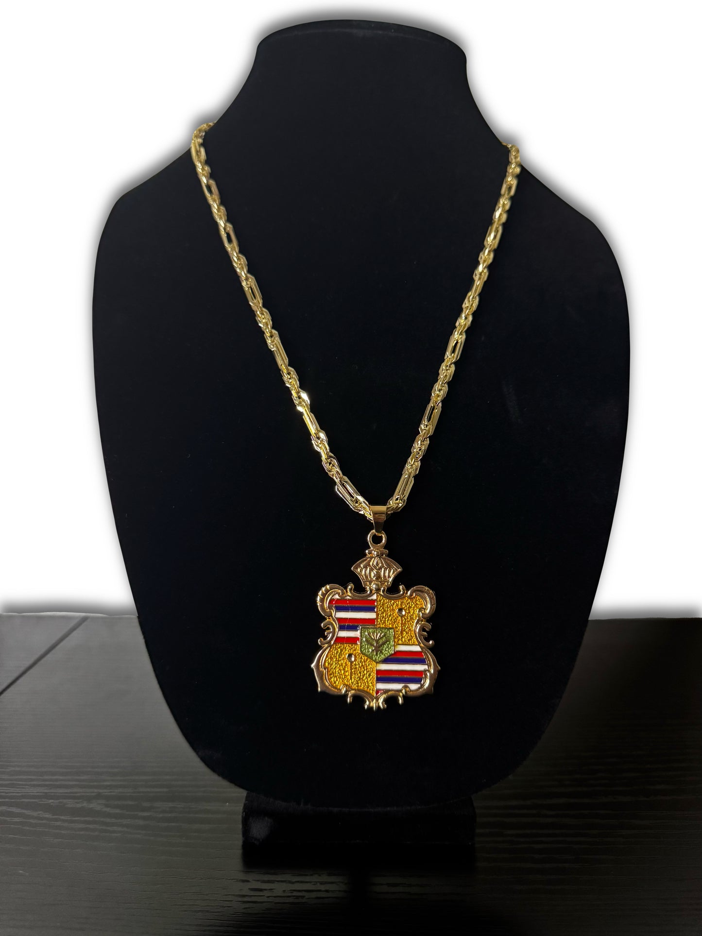 4mm Milano Rope Chain With Hawaiian Coat Of Arms Pendent