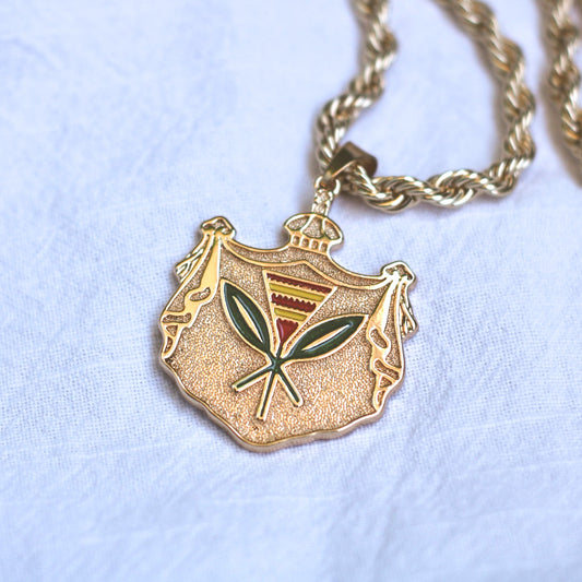 5mm 20 inch Rope chain with 2 inch Kanaka Maoli Coat Of Arms Pendant
